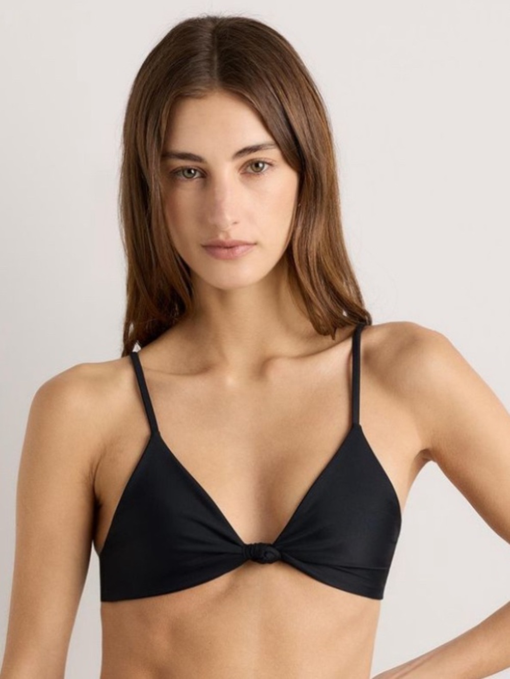 Quince Italian Knotted Triangle Bikini Top Size Small NEW w/Tag